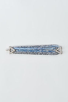 White Finish Blue Crystal Bracelet