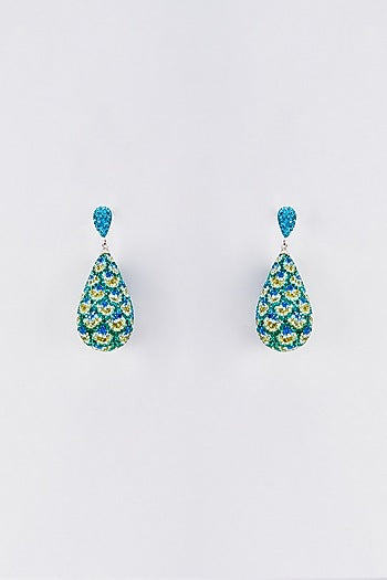 Green Swarovski Dangler Earrings