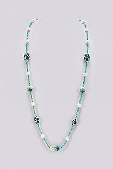 Aqua Swarovski Long Necklace