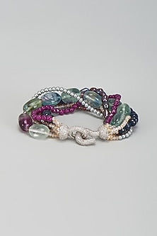 White Finish Beaded Bracelet