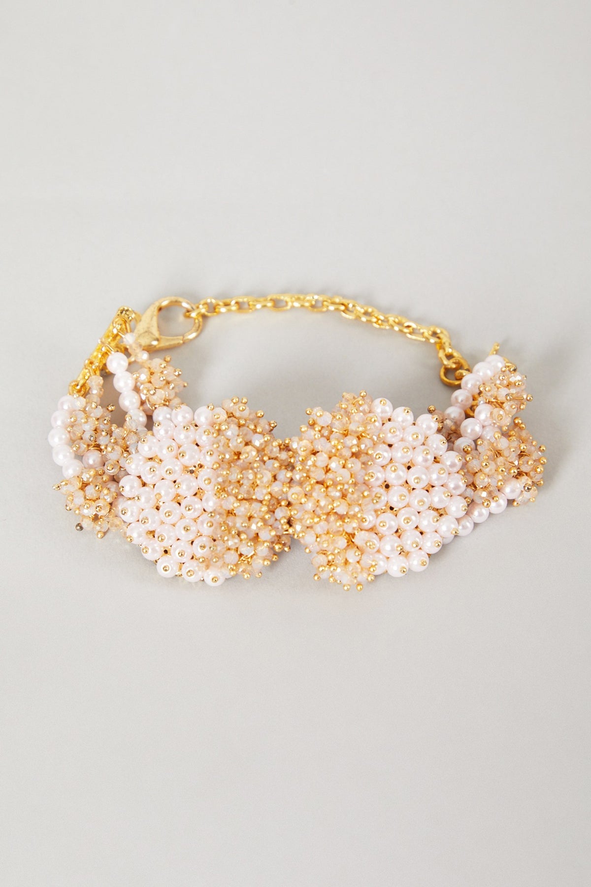 Gold Finish Pearl Choker Necklace Set