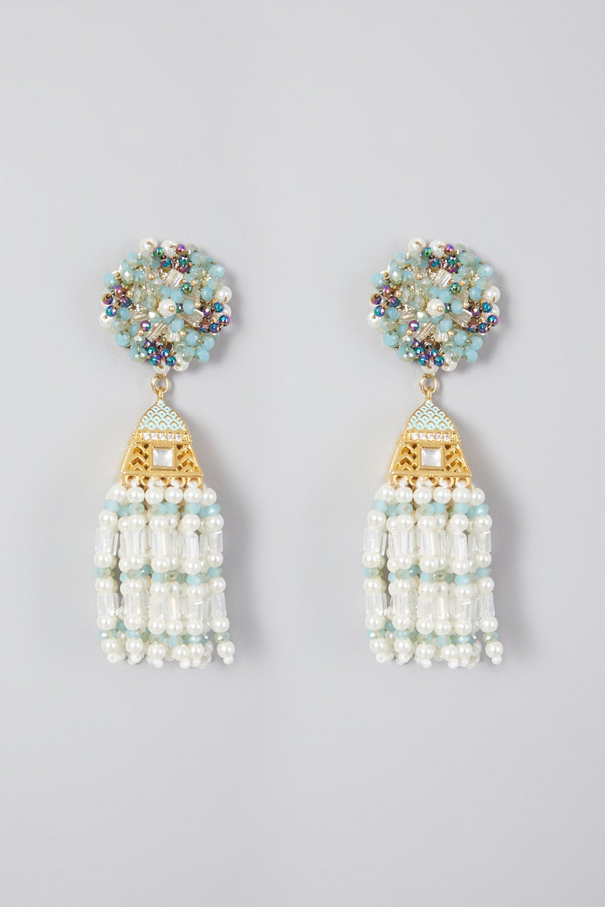 Gold Finish Meenakari Earrings