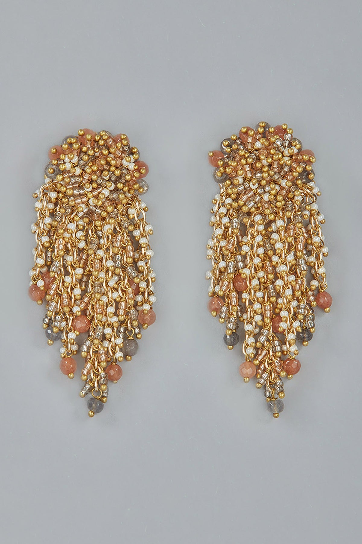 Gold Finish Agate Dangler Earrings