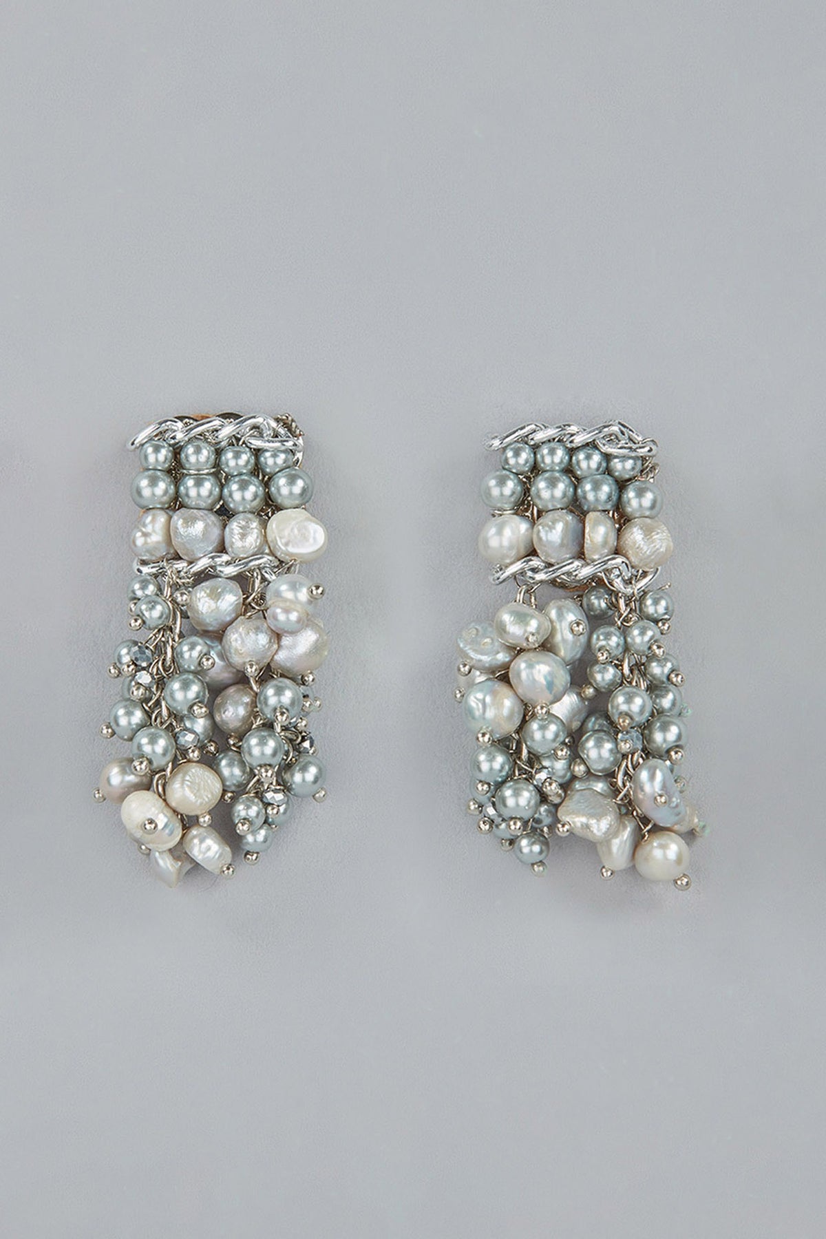Gold Finish Pearl Stud Earrings