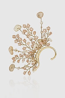 Gold Finish Agate Stone Ear Cuff