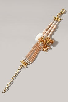 Beige Pearl Choker Necklace Set