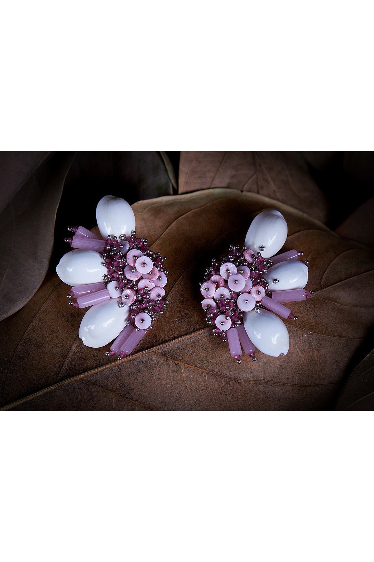 Pink Shell Stud Earrings