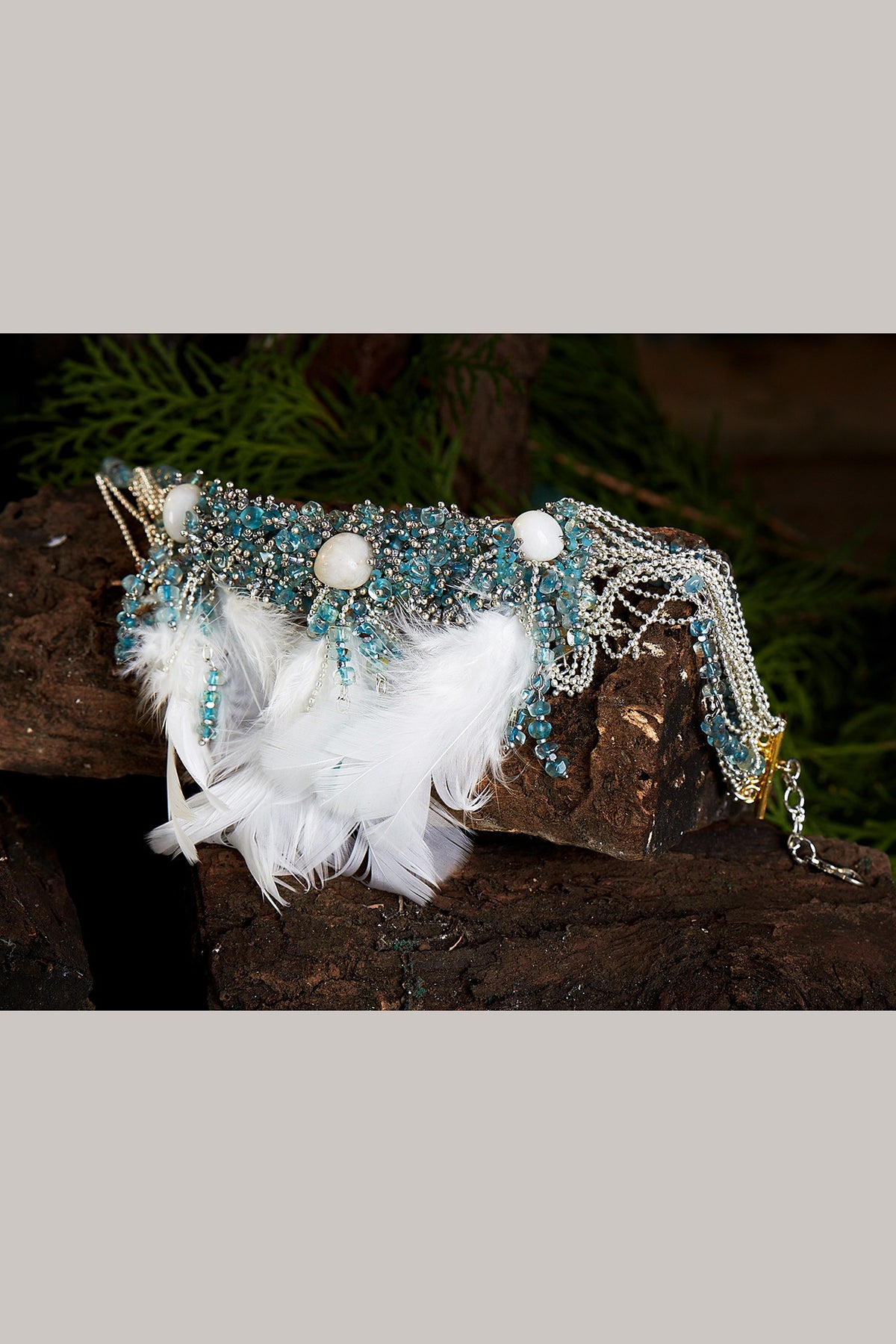 Turquoise Beaded Choker Necklace Set