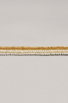 Gold Finish Handcrafted Gold & White Waist Belt