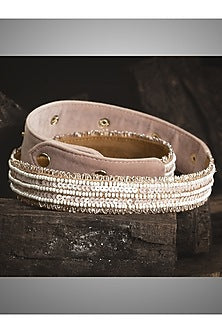 Gold Finish Gota Embroidered Gold Waist Belt