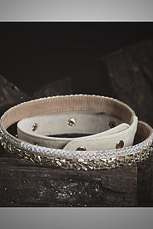 Gold Finish Metallic Beaded Waist Belt