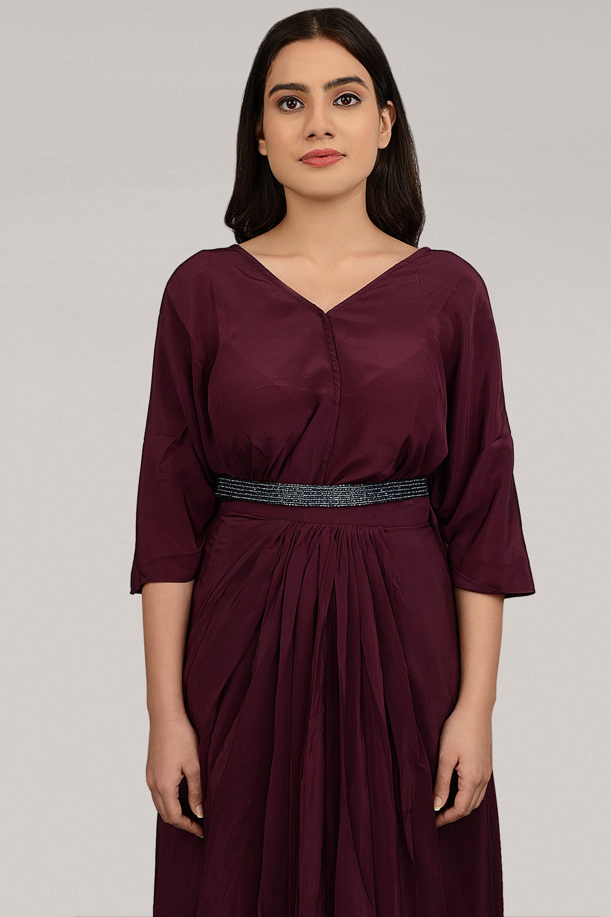 Gold Finish Black Pearl Waist Belt