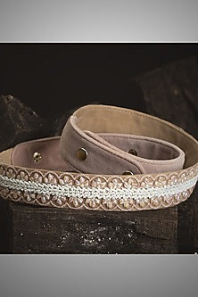 Gold Finish Peach Pearl Shell Waist Belt