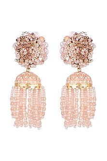Gold Finish Meenakari Jhumka Earrings