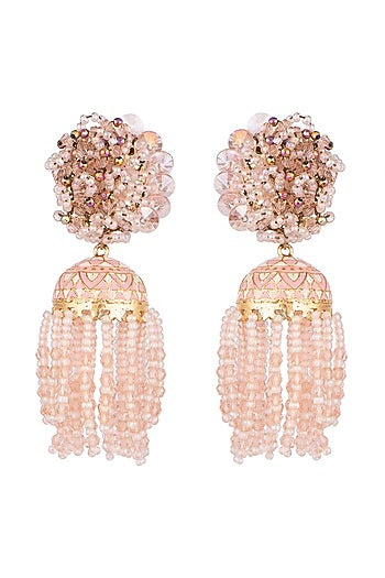 Gold Finish Meenakari Jhumka Earrings