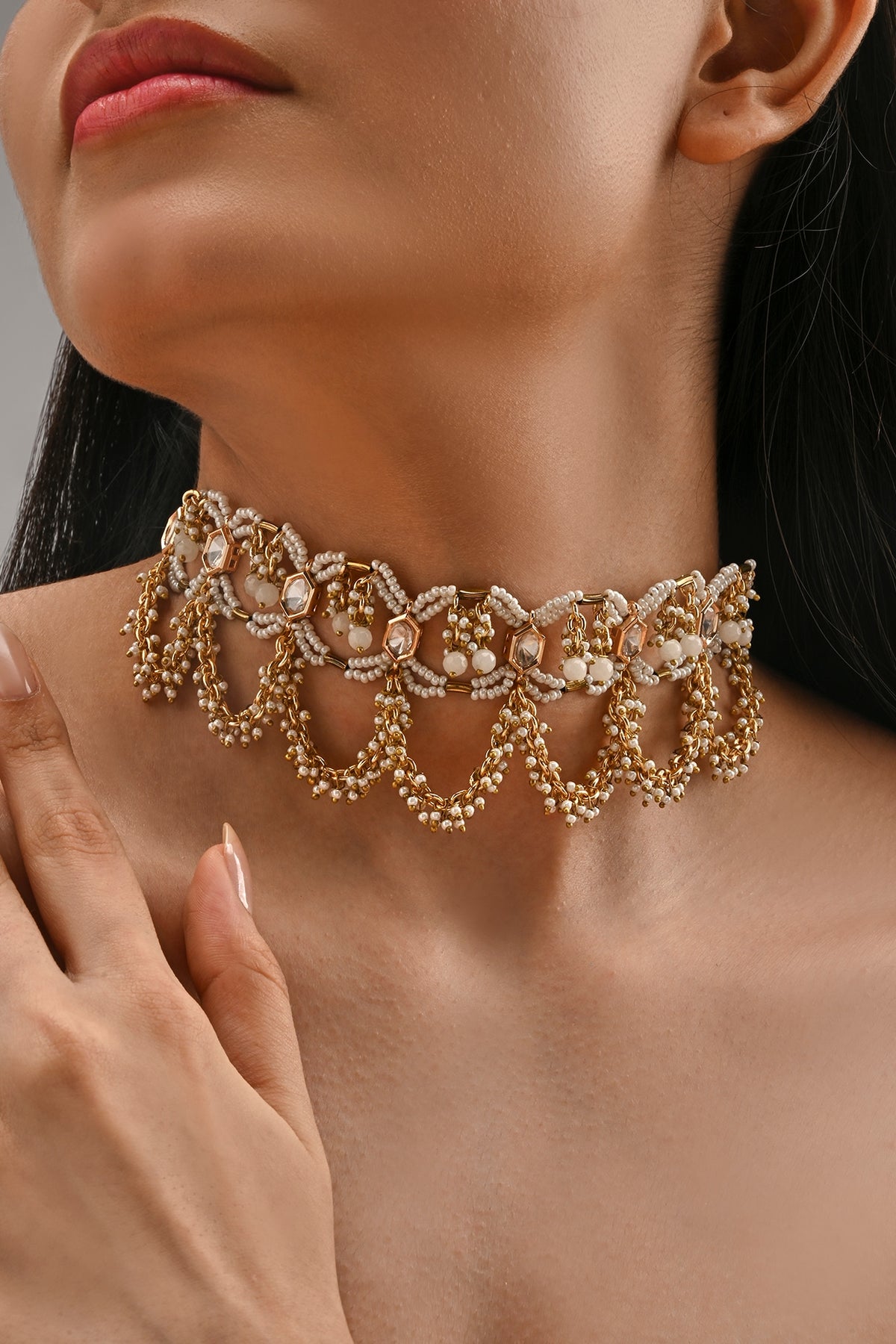 Gold Finish Brass Handcrafted Choker Necklace