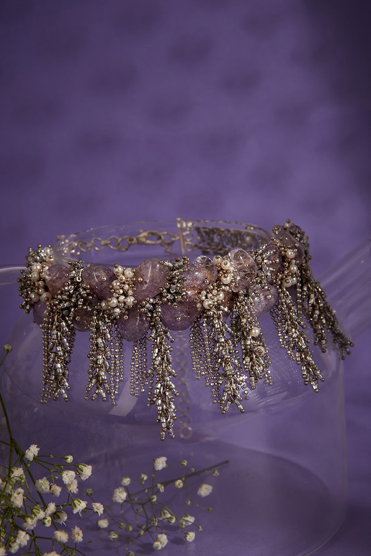 Lilac Stone Choker Necklace