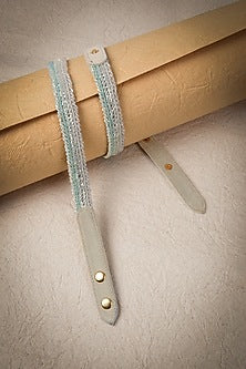 Aqua Waist Belt With Pearls