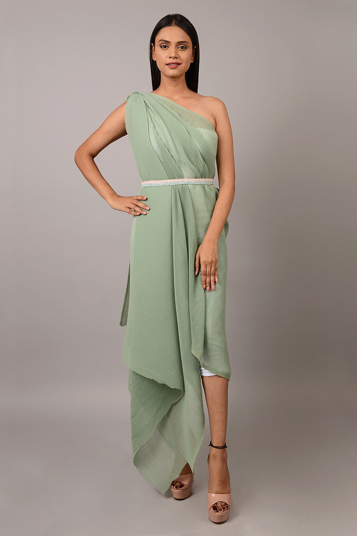 Aqua Shell Pearl Adjustable Waist Belt