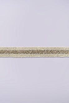 Silver Finish Belt With Beads