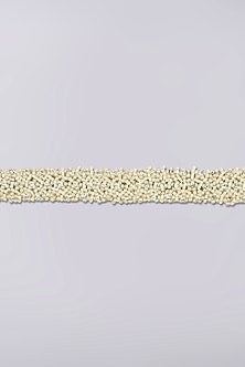White Beaded Waist Belt