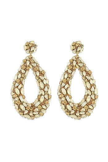 Gold Swarovski Crystal Dangler Earrings