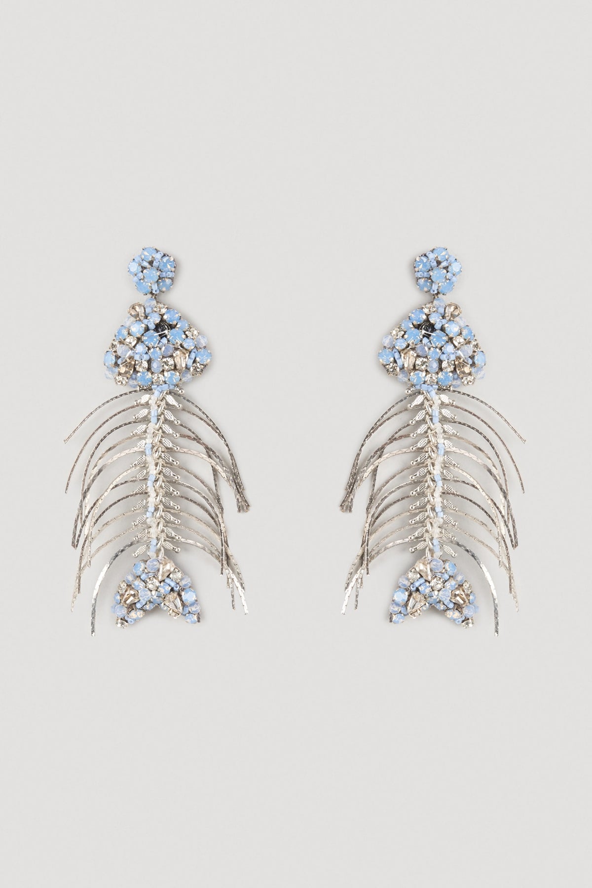 White Glass Beaded Dangler Earrings