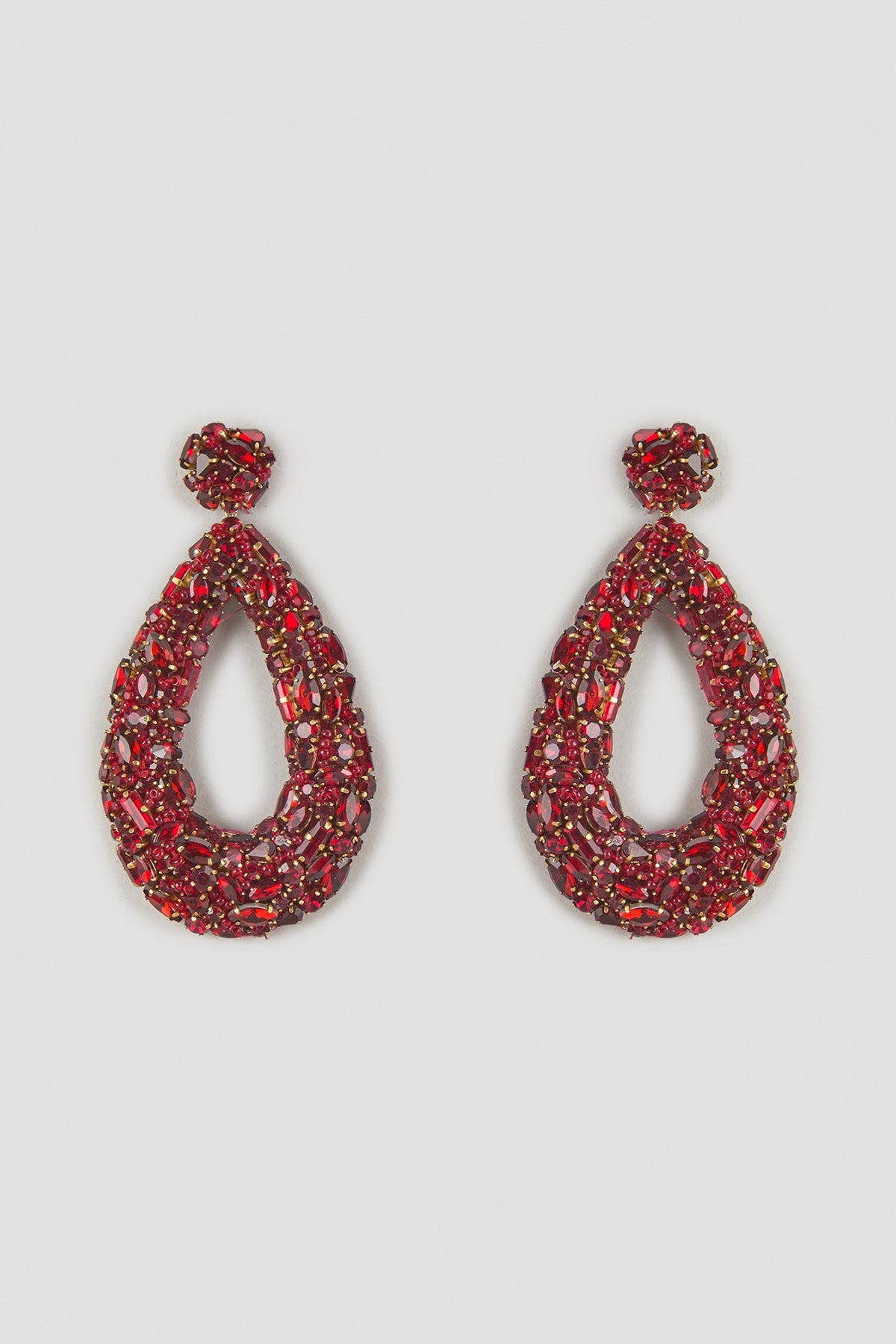 Maroon Swarovski Crystal Dangler Earrings