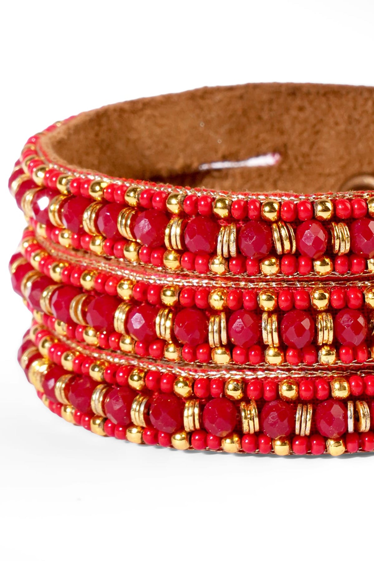 Red Glass Beaded Bracelet