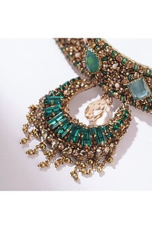 Green Hand Embroidered Necklace