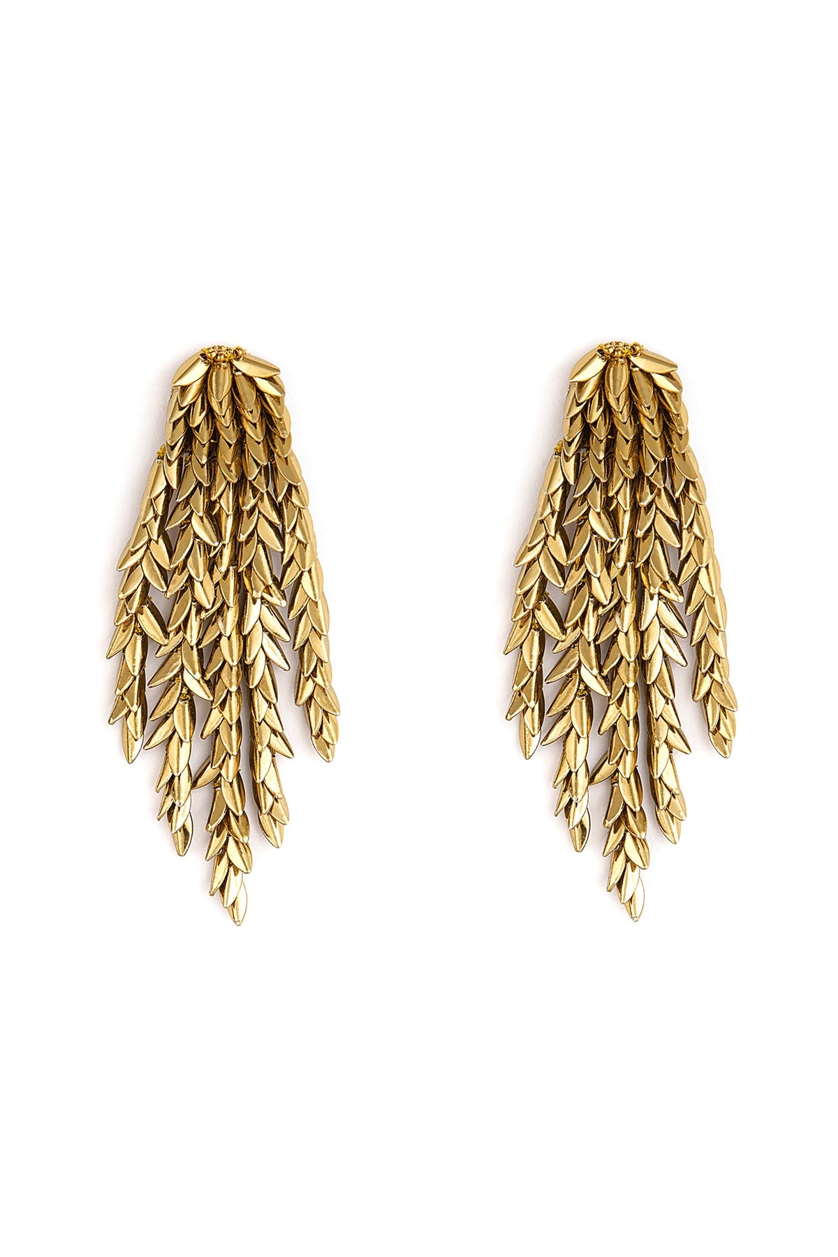 Gold Glass Beaded Dangler Earrings