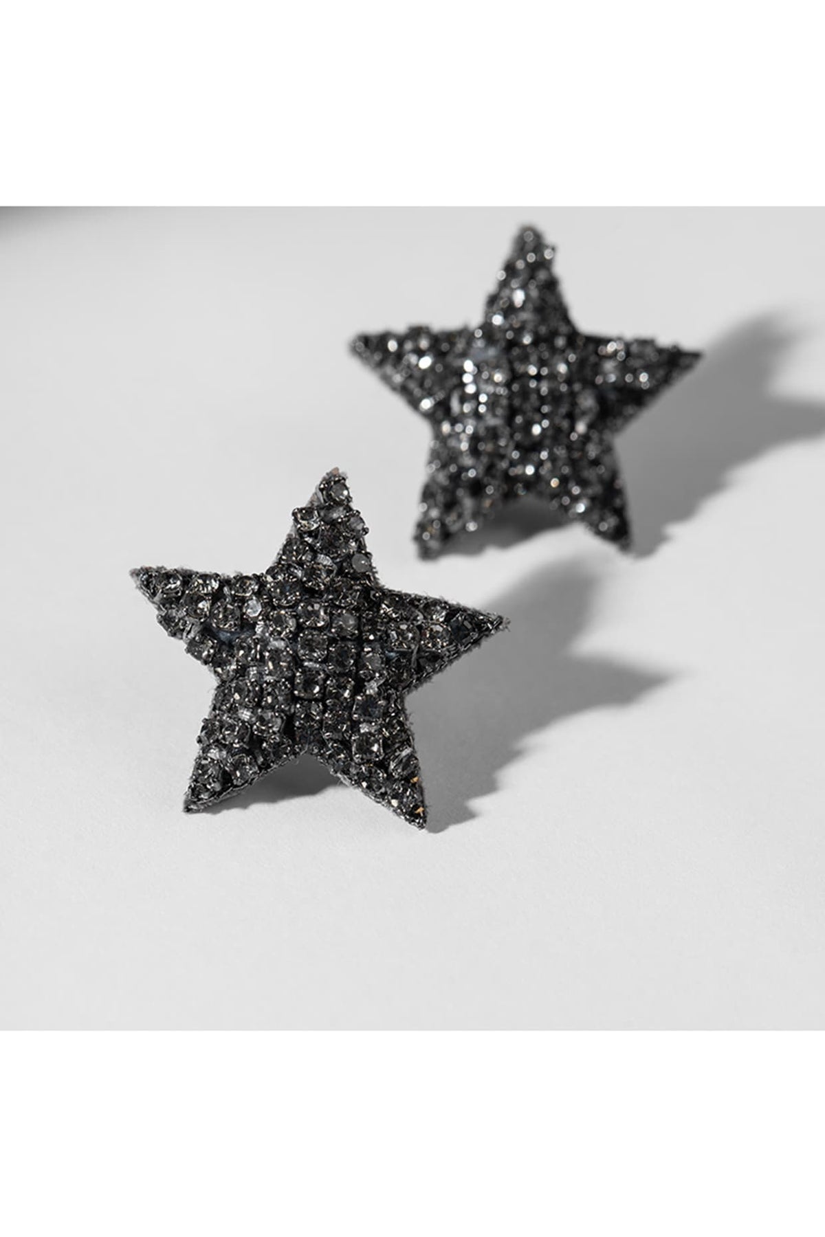 Silver Glass Beaded Stud Earrings