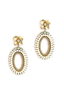 Mint Glass Beaded Dangler Earrings