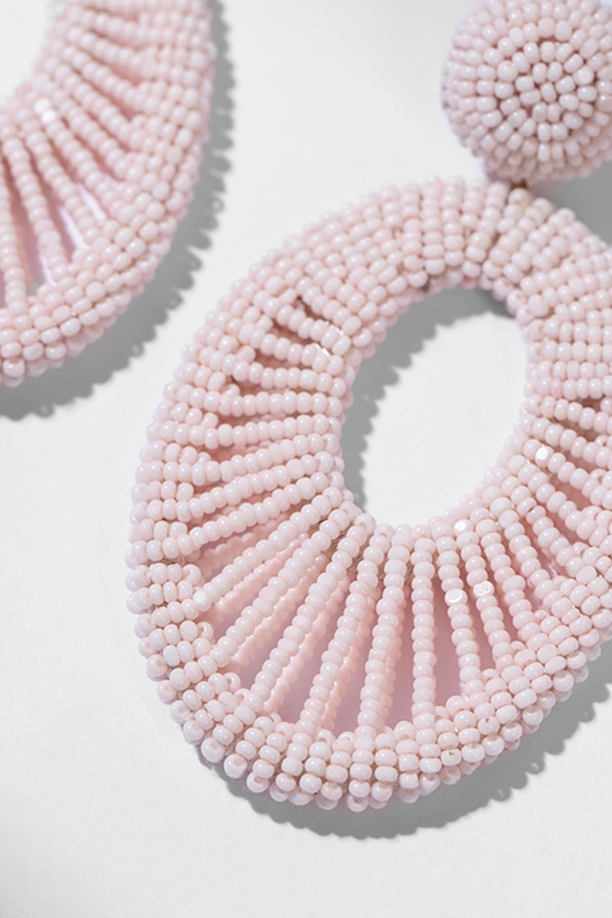 Blush Pink Glass Beaded Dangler Earrings