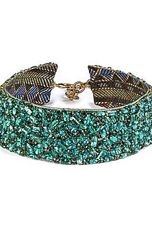 Emerald Green Glass Beaded Necklace