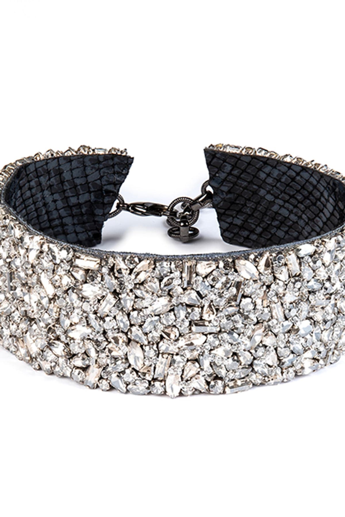 Gunmetal Glass Beaded Necklace