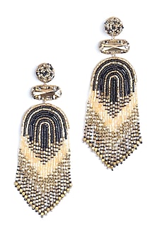 Black Beaded Dangler Earrings
