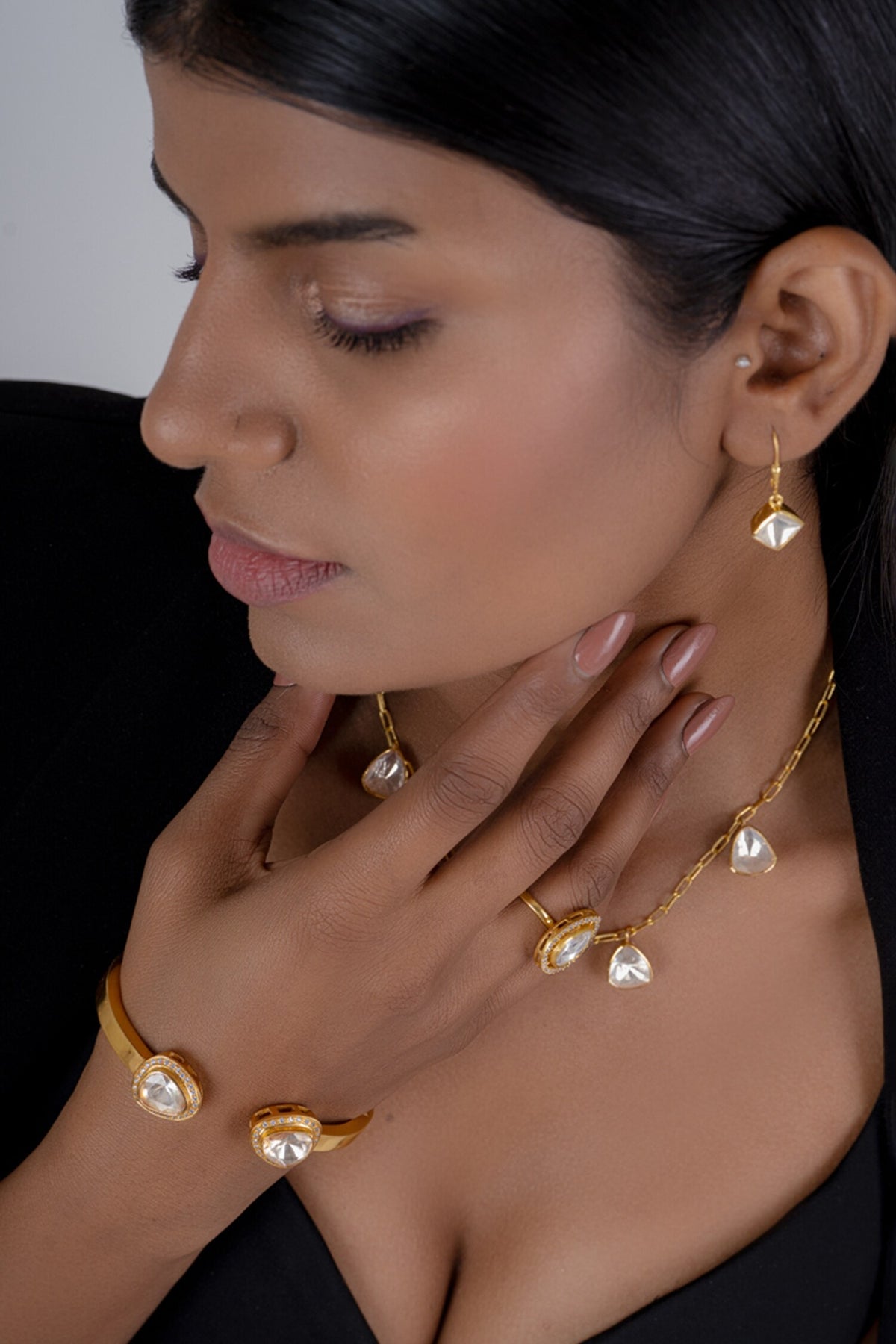 Polki Embellished Necklace Set