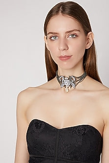 Black Rhodium Finish Choker Necklace