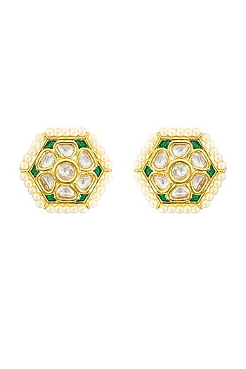 Gold Plated Meenakari Stud Earrings