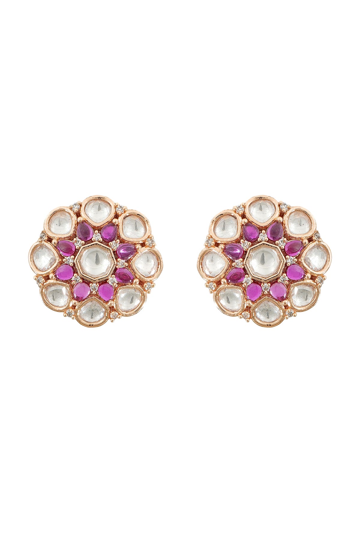 Gold Plated Ruby Stud Earrings