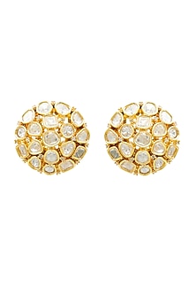 Gold Plated Moissanite Polki Earrings