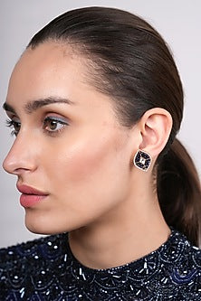 Gold Plated Sapphire Polki Stud Earrings