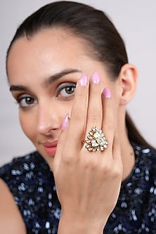 Gold Plated Mint Stone Ring