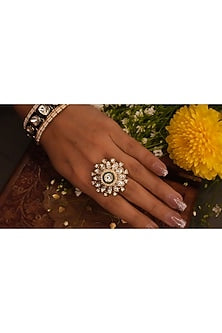 Gold Plated Kundan Polki Ring