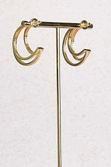 Gold Plated Diamante Hoop Earrings