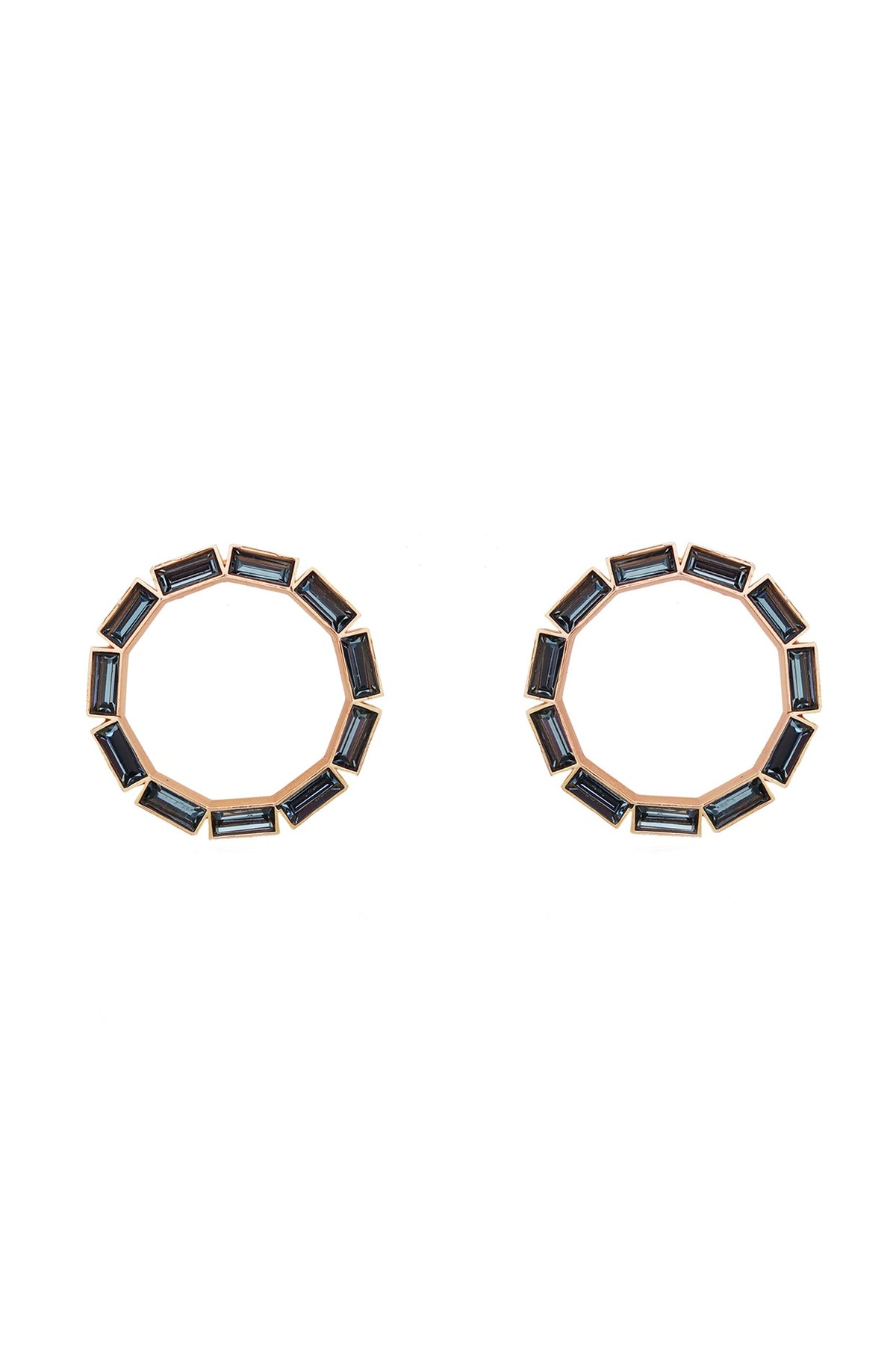 Gold Finish Swarovski Hoop Earrings