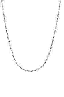 White Finish Swarovski Twisted Chain Necklace