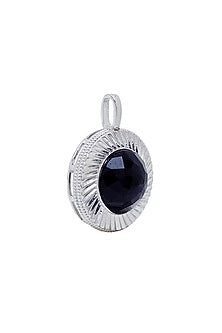 White Finish Swarovski & Onyx Pendant