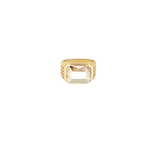 Gold Finish Swarovski & Jade Ring
